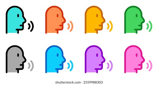 Editable speech recognition, voice command vector icon. Part of a big icon set family. Perfect for web and app interfaces, presentations, infographics, etc