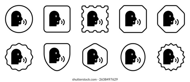 Editable speech recognition, voice command vector icon. Part of a big icon set family. Perfect for web and app interfaces, presentations, infographics, etc
