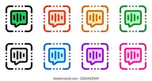 Editable speech recognition, voice scan vector icon. AI technology, artificial intelligence. Part of a big icon set family. Perfect for web and app interfaces, presentations, infographics, etc