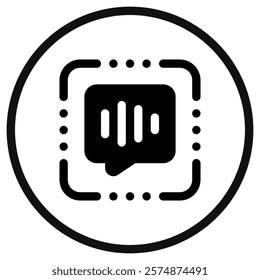 Editable speech recognition, voice scan vector icon. AI technology, artificial intelligence. Part of a big icon set family. Perfect for web and app interfaces, presentations, infographics, etc
