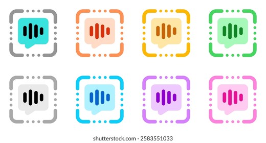 Editable speech recognition, voice scan vector icon. AI technology, artificial intelligence. Part of a big icon set family. Perfect for web and app interfaces, presentations, infographics, etc