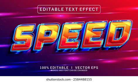 editable speed 3d vector text effect with modern style design