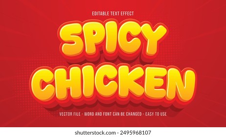 Editable spicy chicken 3d text effect template