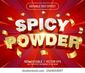 editable spicy powder 3d vector text effect with modern style design