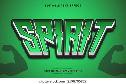 Editable Spirit Text Effect, With Illustration Of Muscular Hands