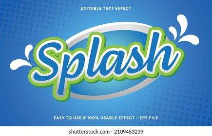 Editable Splash Vector Text Effect With Modern Style Design
