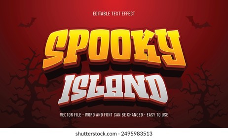 Editable spooky 3d text effect, halloween theme vector template