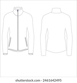 editable sport jacket vector. Blank double side jacket sublimated custom