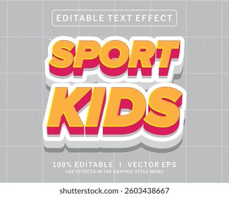 editable sport kids vector text effect with modern style design