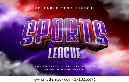 editable sport league vector text effect with modern style