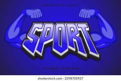 Editable Sport Text Effect, With Illustration Of Muscular Hands