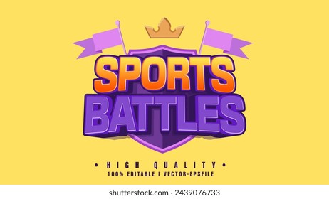 editable sports battles text effect.typhography logo