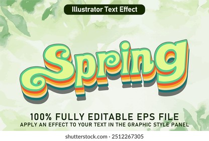 EDITABLE SPRING TEXT EFFECT EPS FILE