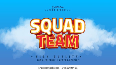 editable squad team text effect.typhography logo