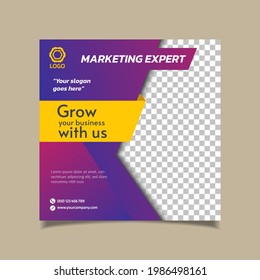 Editable square banner digital marketing agency social media post promotion template