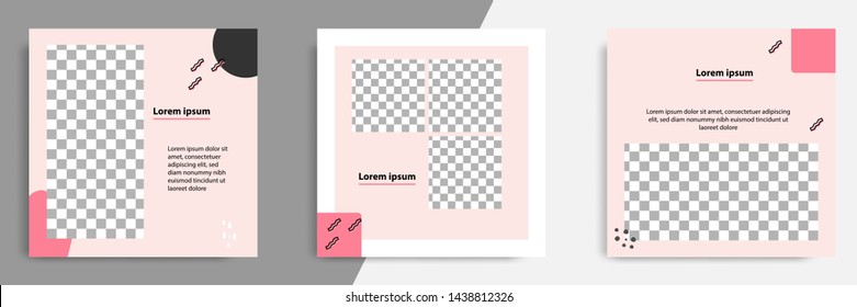 Set Square Editable Social Media Post Stock Vector (Royalty Free ...