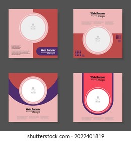 Editable square banner in minimal style for website and social media post.