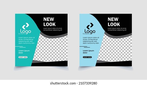 Editable square banner posts template. Anyone can use this design for elegant sale and promotional web banner.