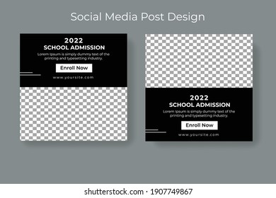 Editable square banner template for ad. Suitable for social media post for promotion.