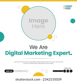 Editable square banner template. Green and yellow background color with a stripe line shape. Suitable for social media posts, Instagram, Facebook, and web internet ads. Vector illustration