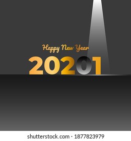 Editable square banner template. New year 2021 background with light illustration. Usable for cover, card and poster.