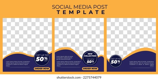 Editable square banner template for social media post
