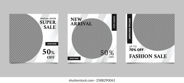 Editable square banner template for social media post and web advertisement. Fashion sale layout banner design. Vector illustration