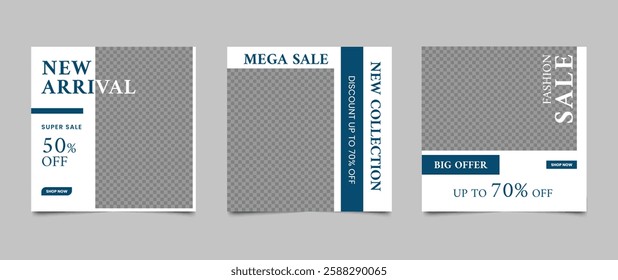 Editable square banner template for social media post and web advertisement. Fashion sale layout banner design. Vector illustration