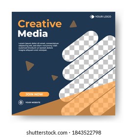 Plantillas de banner cuadrado editables. Diseño creativo de plantillas de publicación de medios. Usable para publicaciones en medios sociales, historias y anuncios en internet.