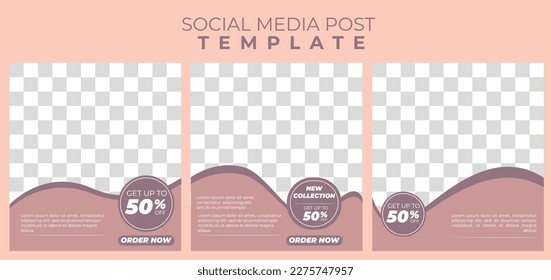 editable square banner templates pastel backgrounds social media posts