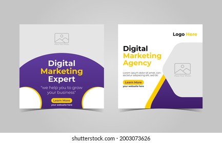 Editable Square Business Social Media Banner Template. Modern Promotion Web Banner