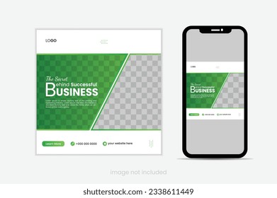 Editable square business web banner design template. Suitable for social media posts, stories, and web ads. Vector illustration with Space to add pictures.