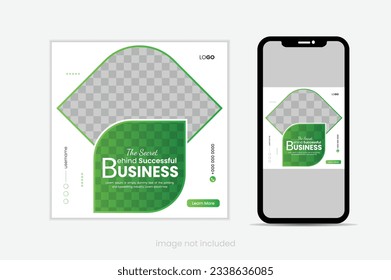 Editable square business web banner design template. Suitable for social media posts, stories, and web ads. Vector illustration with Space to add pictures.