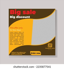 Editable square design. It is useable for social media post and internet ads also. 