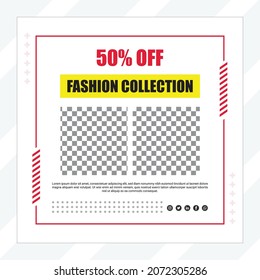 Editable square promotion banner template for marketing. Social media banner.