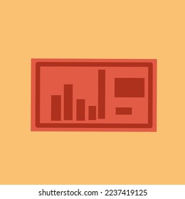 Editable square red card illustration, with orange background color. Suitable for social media post, and web design. Vector illustration.