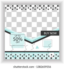 editable square social media post template and ads template,online promotional square banner template