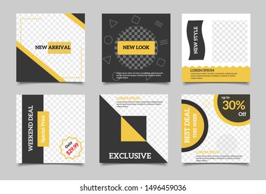 Editable square social media post template. Minimalist design. Vector illustration