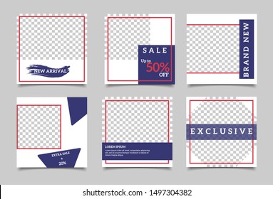 Editable square social media post template. Minimalist design. Vector illustration