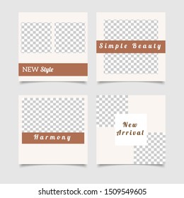 Editable square social media post template. Minimalist design. Vector illustration