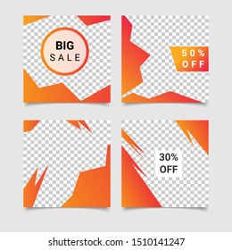 Editable square social media post template. Minimalist design. Vector illustration