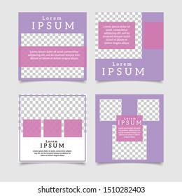 Editable square social media post template. Minimalist design. Vector illustration
