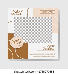 editable square social media post template with modern and minimalist design, gray and monochome background color with geomteric style, suitable for social media post, quotes and web internet ads,