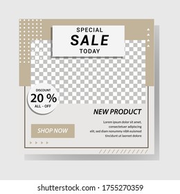 editable square social media post template with modern and minimalist design, gray and monochome background color with geomteric style, suitable for social media post, quotes and web internet ads,