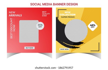 Editable square template for social networks posts
