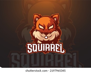 Editable squirrel mascot logo template