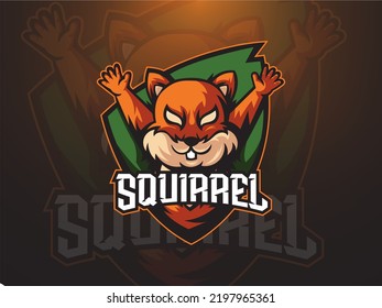 Editable squirrel mascot logo template