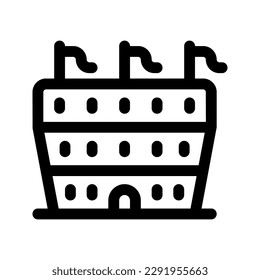 Estadio editable, coliseo, icono vectorial del anfiteatro. Parte de una familia de iconos grandes. Perfecto para interfaces web y de aplicaciones, presentaciones, infografías, etc