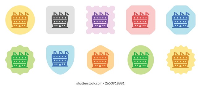 Estádio editável, coliseu, anfiteatro vetor ícone. Parte de uma grande família de conjuntos de ícones. Perfeito para interfaces web e app, apresentações, infográficos, etc