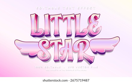 efeito de texto de vetor de luxo 3d estrela editável com estilo moderno